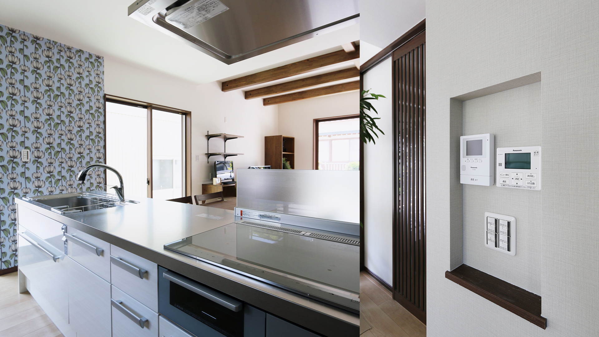 柴田建築企画が手掛けるリビングと繋がるのあるキッチンの画像。